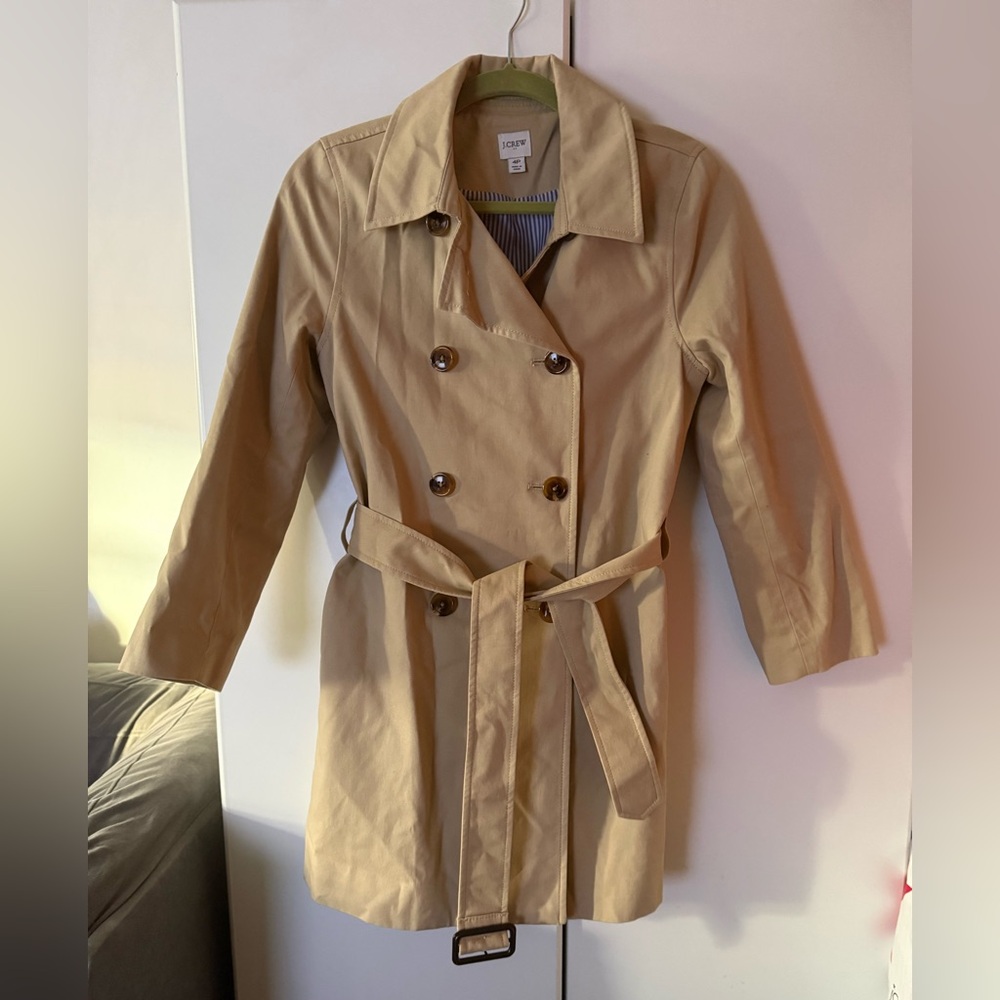 J. Crew Beige Double-Breasted Trench Coat
